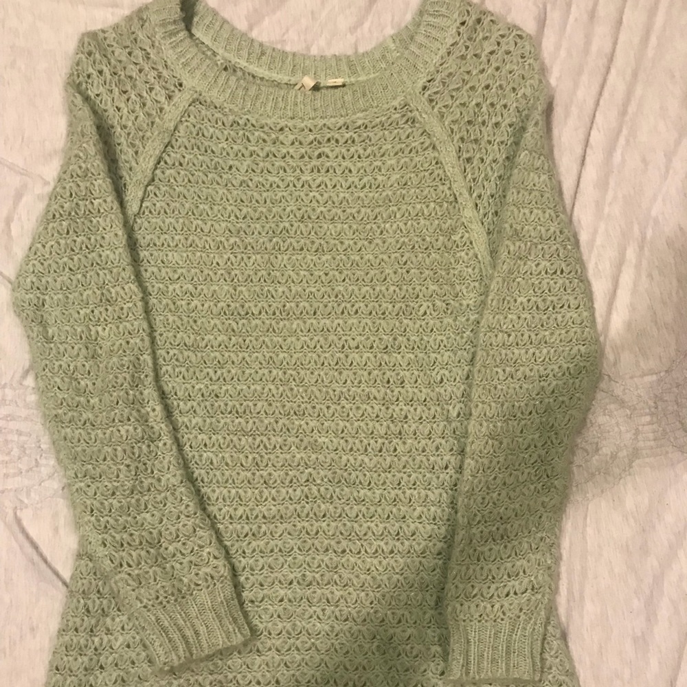 Minty fuzzy sweater!